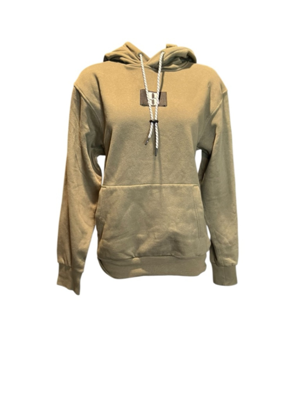 Women's Nike Olive Green Hoodie Standard S with White Drawstrings